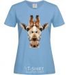 Women's T-shirt Crystal giraffe sky-blue фото