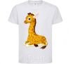 Kids T-shirt A giraffe lying down White фото