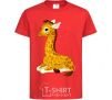 Детская футболка Жираф прилег Красный фото