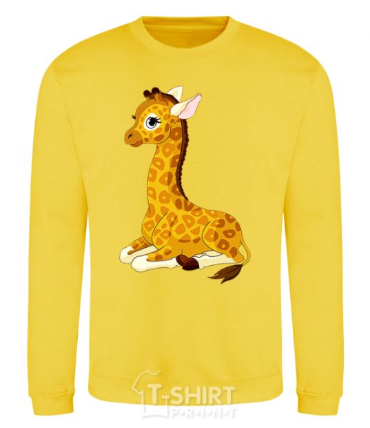 Sweatshirt A giraffe lying down yellow фото