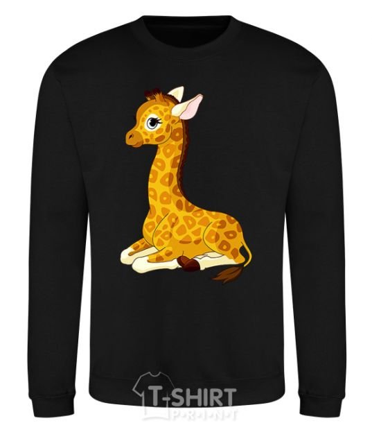 Sweatshirt A giraffe lying down black фото