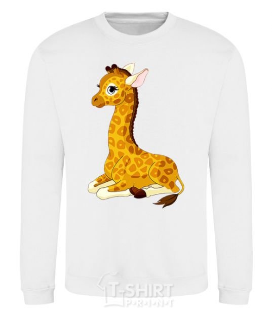 Sweatshirt A giraffe lying down White фото