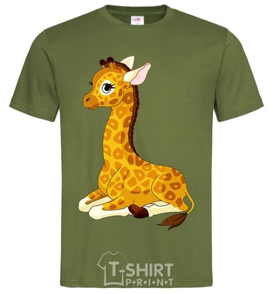 Men's T-Shirt A giraffe lying down millennial-khaki фото
