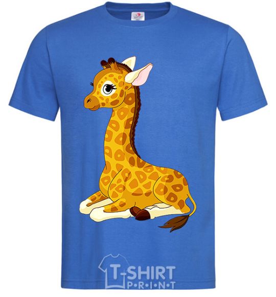 Men's T-Shirt A giraffe lying down royal-blue фото