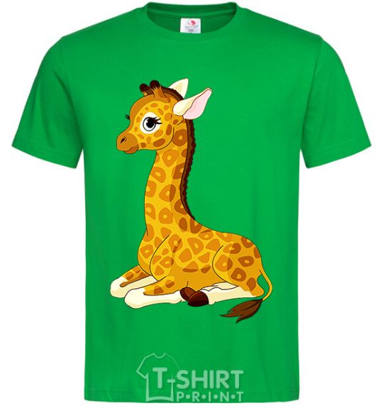 Men's T-Shirt A giraffe lying down kelly-green фото
