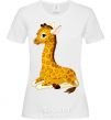 Women's T-shirt A giraffe lying down White фото