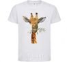 Kids T-shirt A giraffe with a sprig of paint White фото