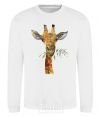 Sweatshirt A giraffe with a sprig of paint White фото