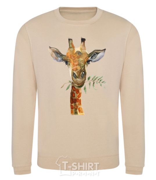Sweatshirt A giraffe with a sprig of paint sand фото