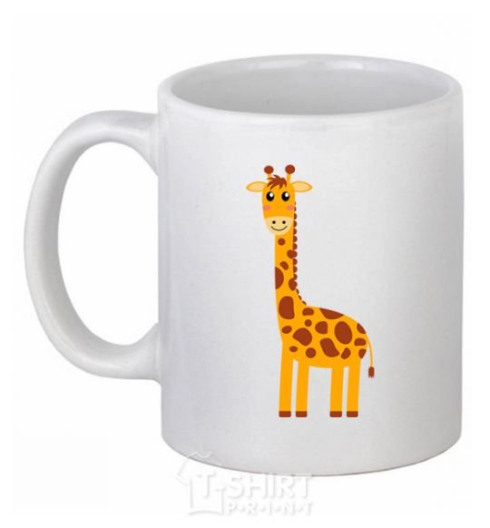 Ceramic mug Baby giraffe V.1 White фото