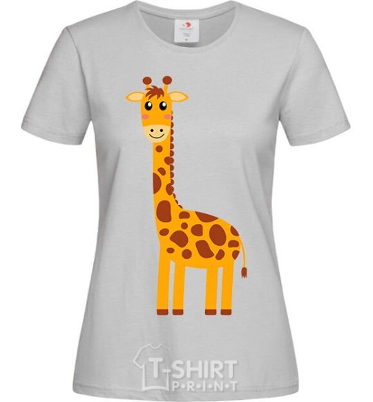 Women's T-shirt Baby giraffe V.1 grey фото