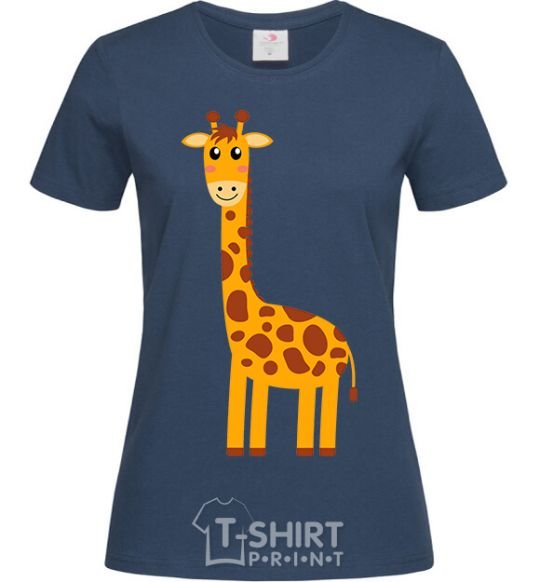 Women's T-shirt Baby giraffe V.1 navy-blue фото