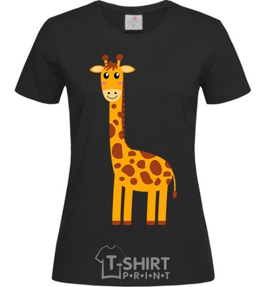 Women's T-shirt Baby giraffe V.1 black фото