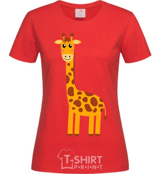 Women's T-shirt Baby giraffe V.1 red фото