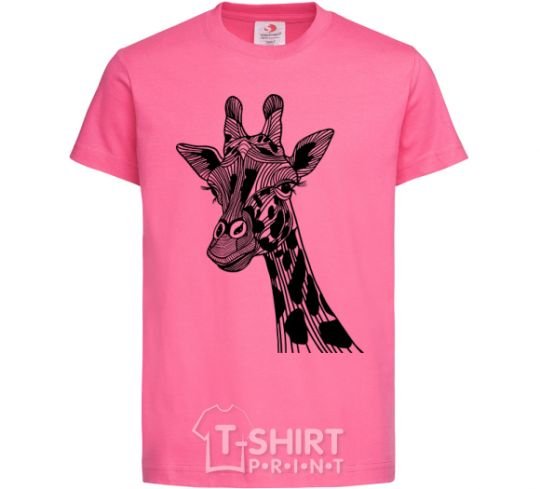 Kids T-shirt Giraffe long eyelashes heliconia фото