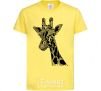 Kids T-shirt Giraffe long eyelashes cornsilk фото