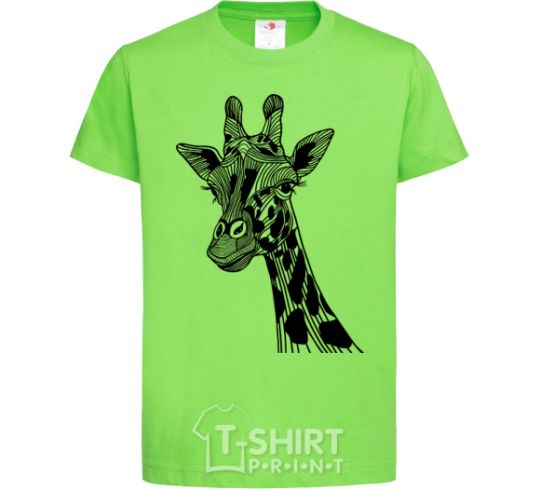 Kids T-shirt Giraffe long eyelashes orchid-green фото