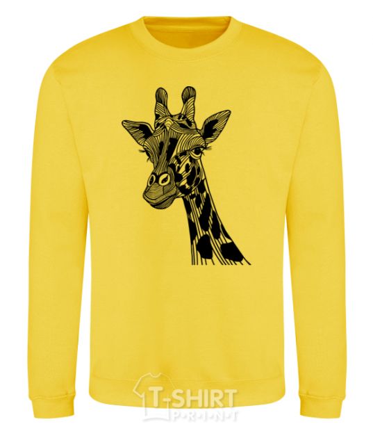 Sweatshirt Giraffe long eyelashes yellow фото