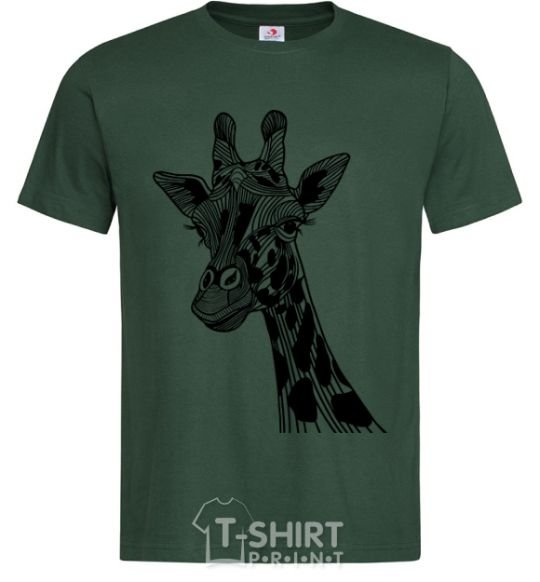 Мужская футболка Жираф длинные ресницы Темно-зеленый фото