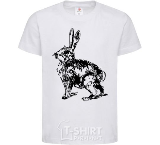 Kids T-shirt Hare in pencil White фото