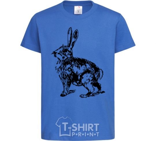 Kids T-shirt Hare in pencil royal-blue фото