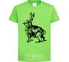 Kids T-shirt Hare in pencil orchid-green фото