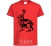 Kids T-shirt Hare in pencil red фото