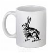 Ceramic mug Hare in pencil White фото