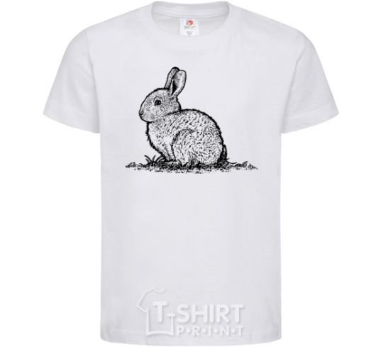 Детская футболка Кролик штрихи Белый фото
