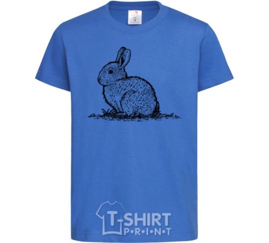 Kids T-shirt Rabbit strokes royal-blue фото