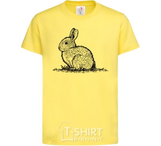 Kids T-shirt Rabbit strokes cornsilk фото