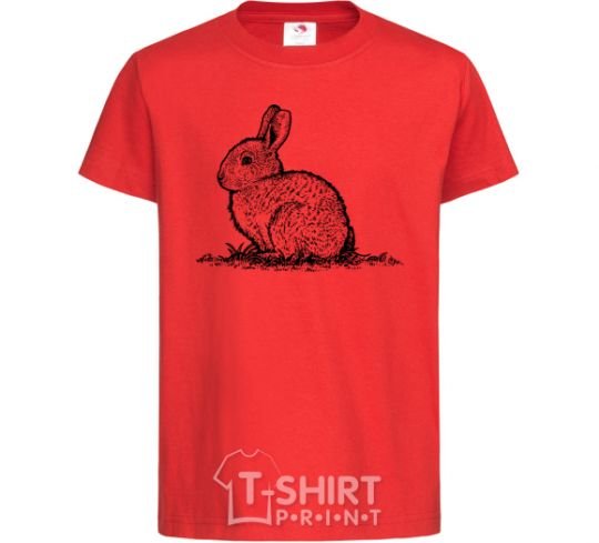 Kids T-shirt Rabbit strokes red фото