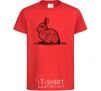 Kids T-shirt Rabbit strokes red фото