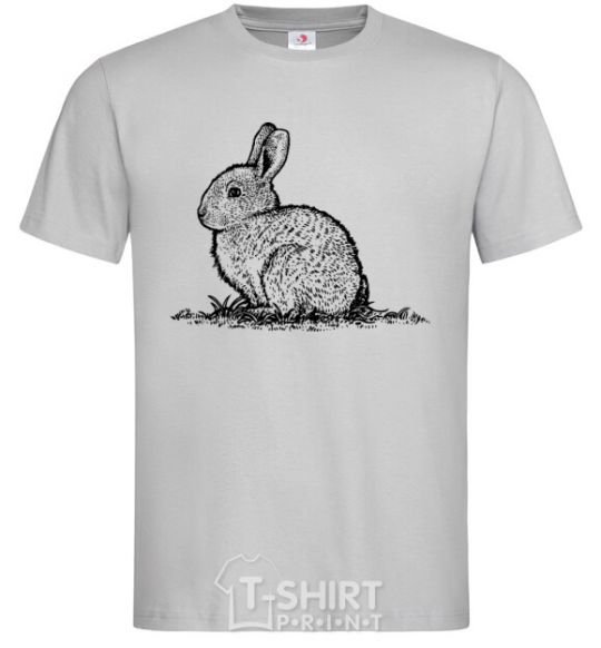 Мужская футболка Кролик штрихи Серый фото