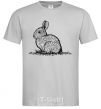 Мужская футболка Кролик штрихи Серый фото