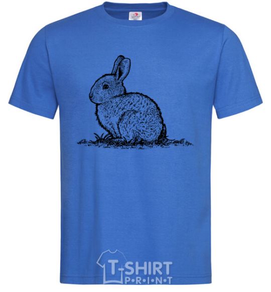 Мужская футболка Кролик штрихи Ярко-синий фото