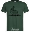 Мужская футболка Кролик штрихи Темно-зеленый фото