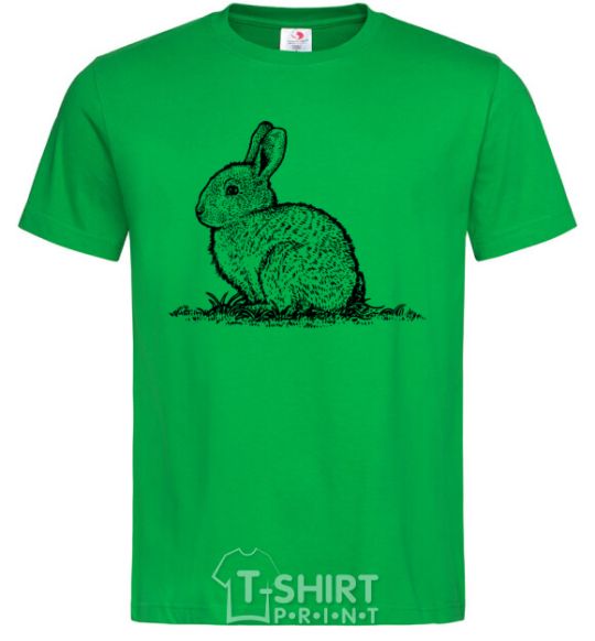 Мужская футболка Кролик штрихи Зеленый фото