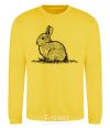 Sweatshirt Rabbit strokes yellow фото