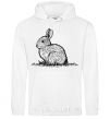 Men`s hoodie Rabbit strokes White фото