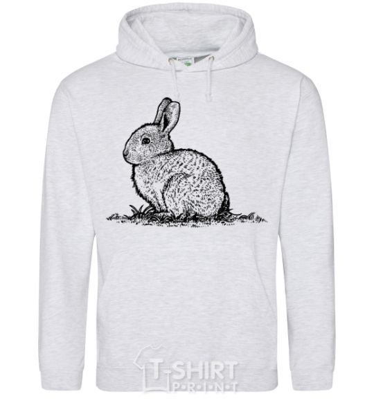 Men`s hoodie Rabbit strokes sport-grey фото