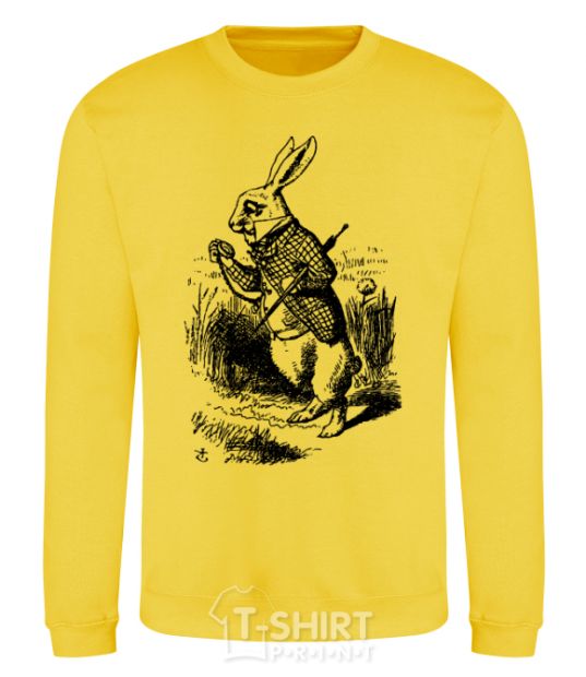 Sweatshirt A rabbit with a clock yellow фото