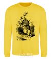 Sweatshirt A rabbit with a clock yellow фото