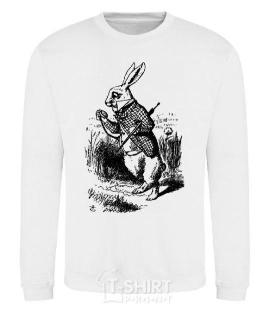 Sweatshirt A rabbit with a clock White фото