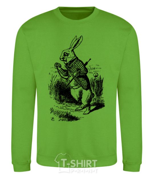 Sweatshirt A rabbit with a clock orchid-green фото