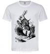 Men's T-Shirt A rabbit with a clock White фото