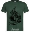 Men's T-Shirt A rabbit with a clock bottle-green фото