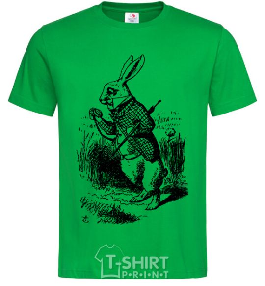 Men's T-Shirt A rabbit with a clock kelly-green фото