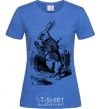 Women's T-shirt A rabbit with a clock royal-blue фото