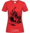 Women's T-shirt A rabbit with a clock red фото